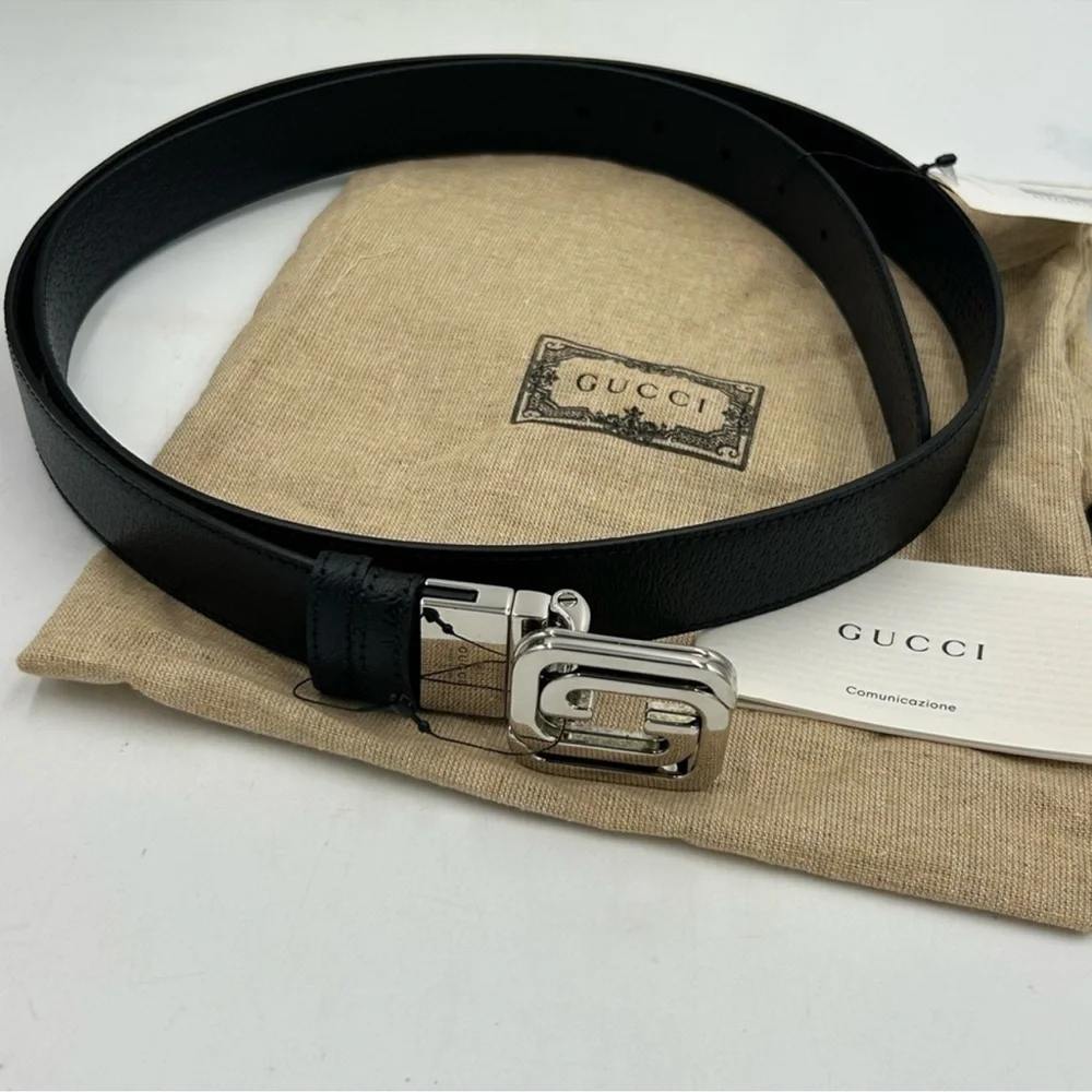 Men’s Gucci interlocking G leather belt, 120 cm/46 inch made in Italy